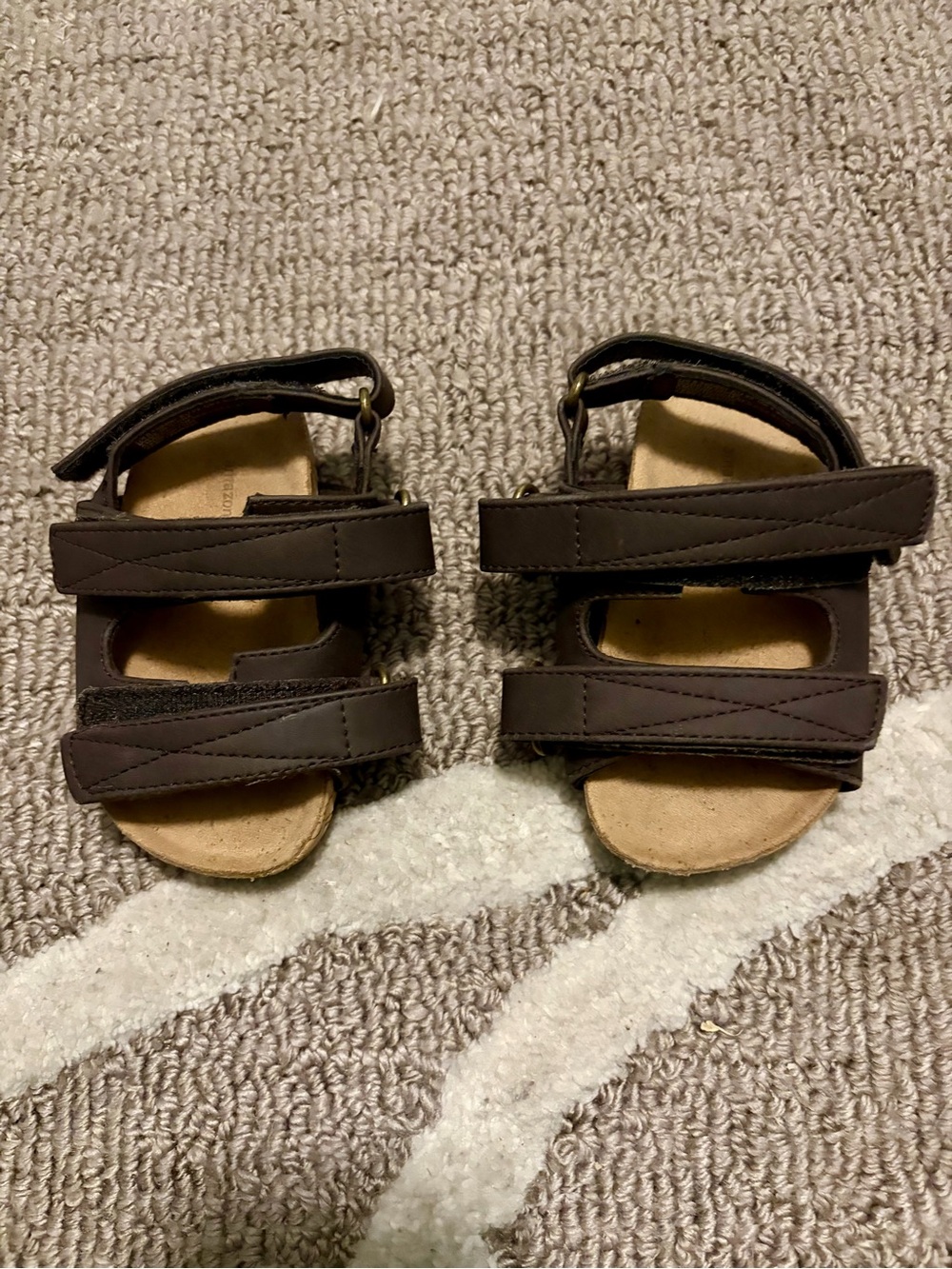 Toddler Brown Adjustable Velcro Sandals
